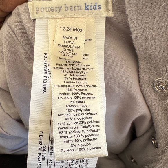 Pottery Barn Kids Faux Fur Bunny Pram Suit | 12–24 Months - Picture 4 of 4